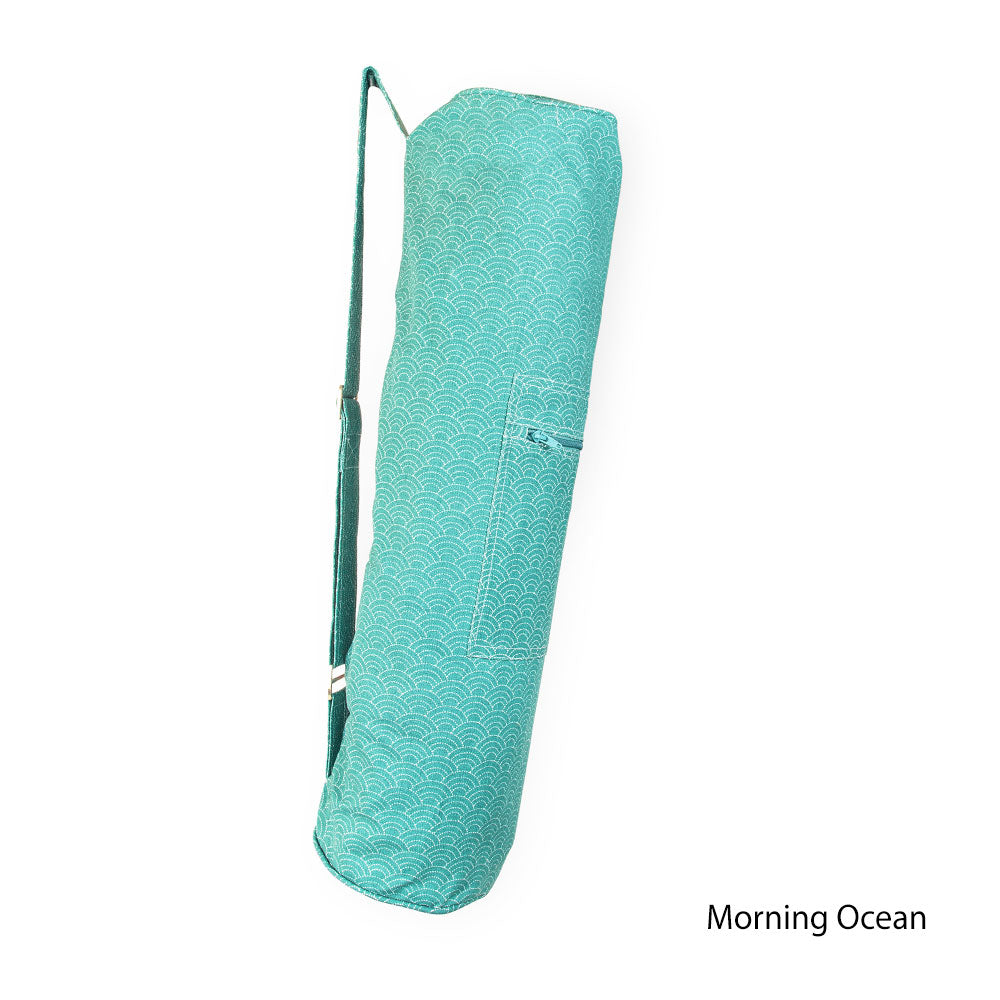 Organic Cotton Yoga Mat Bag - Printed Zip - Stretch Now